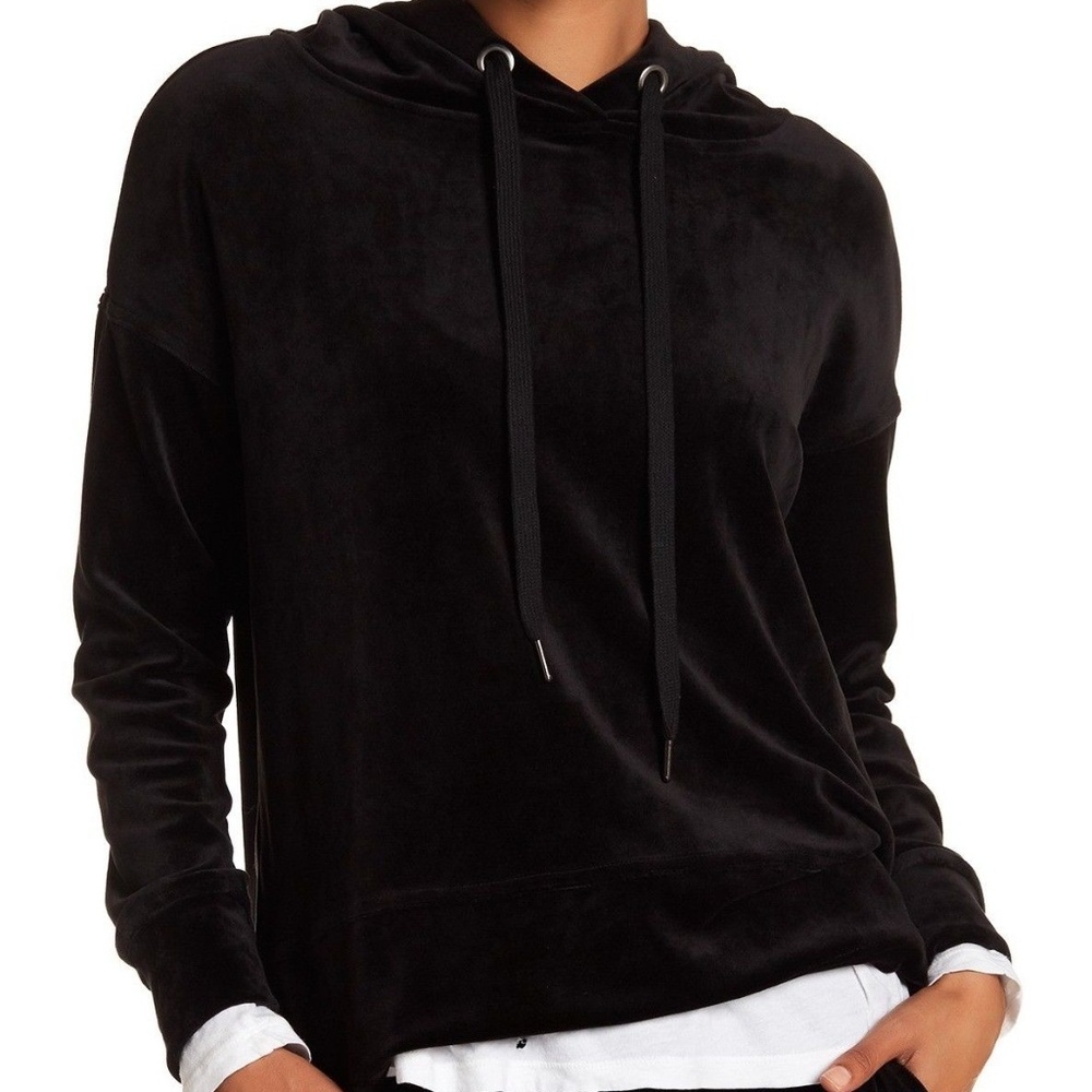 Harlowe & Graham Plush soft Velvet Hooded Pullover Sweater long sleeve,SizeS,NEW